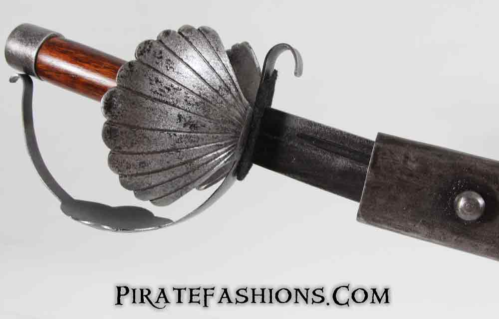 Double Shell Guard Cutlass - Antiqued Brown