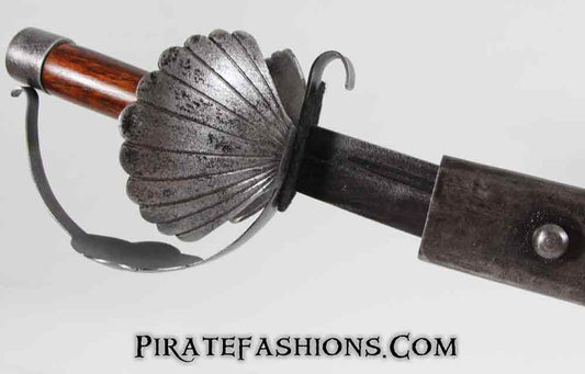 Double Shell Guard Cutlass - Antiqued Brown