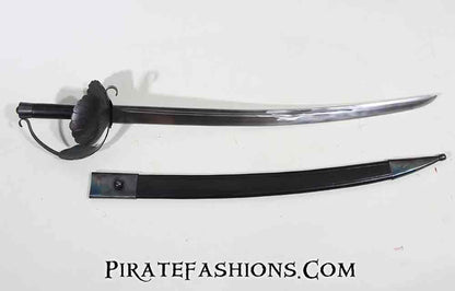 Double Shell Guard Cutlass - Polished Black